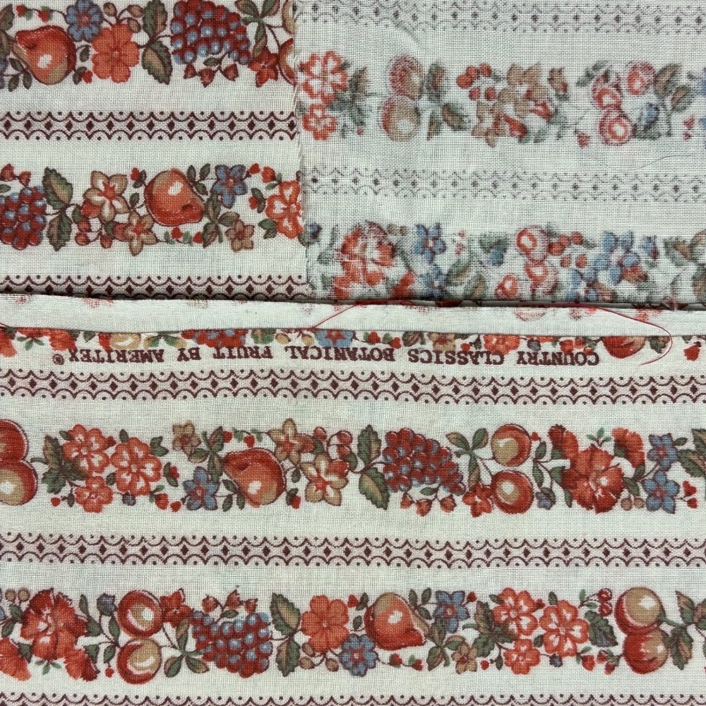 Ameritex Country‎ Classics Botanical Fruit Cotton Fabric 1 Yard 44x36 Vintage